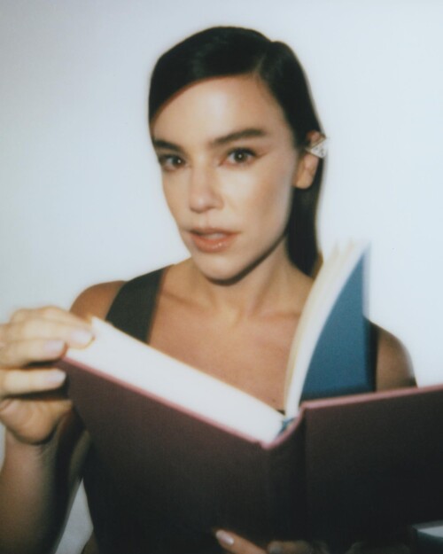 Photo by Alice Wegmann on April 18, 2023. May be a closeup of 1 person, makeup and polaroid.