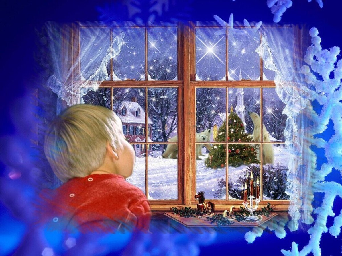 Снится стучится в окно. Рождественское окно. Зимнее окно. Новогодние окна. Сказочное окно.
