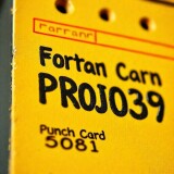 A-close-up-comical-portrayal-of-a-vintage-punched-card-prominently-featuring-the-labels-Fortran-Card-PROJ039-and-Punch-Card-5081.-The-focus-is-entirely-on-this-quirky-card-showcasing-its-distinctive-h