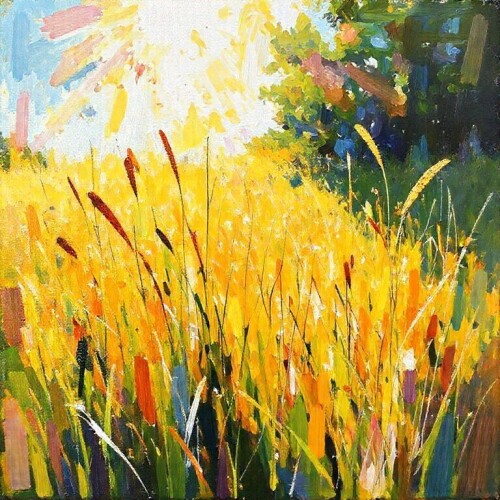 A-modern-impressionist-artists-interpretation-of-nature-is-showcased-through-vibrant-thick-brushstrokes-that-depict-a-sunny-meadow.-The-interplay-of-light-and-shadow-creates-a-captivating-atmosphere-a.jpg