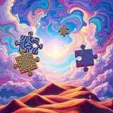 Surreal-Puzzle-Symphony_-Envision-a-surreal-landscape-where-3D-puzzle-pieces-float-gracefully-in-a-vibrant-sky-each-adorned-with-unique-patterns