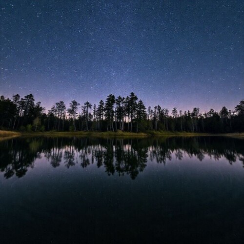 A-serene-pond-mirrors-towering-trees-and-a-starry-sky-above.-The-still-water-creates-perfect-symmetry-capturing-natures-beauty.-A-16mm-lens-with-a-long-exposure-blurs-gentle-ripples-enhancing-the-surr.jpg