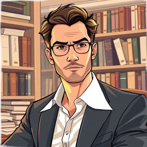 A-sophisticated-portrait-illustration-of-a-male-Writing-Coach-showcasing-a-calm-individual-with-a-thoughtful-expression.-He-sits-in-a-well-organized-study-filled-with-books.jpg