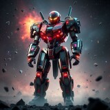 Create-a-stunning-ultra-realistic-digital-art-piece-in-8K-resolution-featuring-the-Galactic-Avenger-the-Robotron-8076-Combat-Cleaner.-The-robot-stands-tall-in-a-sci-fi-battlefield-designed-with-sleek-