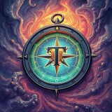 Surreal-illustration-of-a-Term-Navigator-featuring-a-giant-glowing-compass-with-a-stylized-letter-T-at-its-center-surrounded-by-a-vortex-of-swirling-colors-and-shapes-with-a-sense-of-m9d850dc18f02dfda