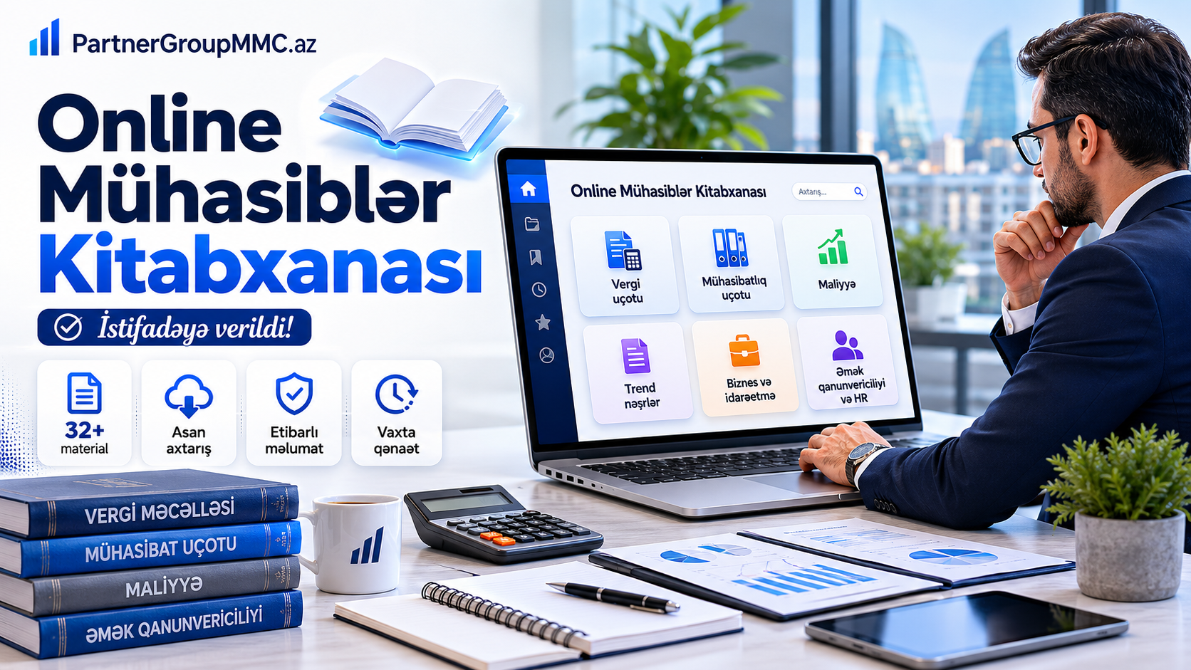 Mühasiblər üçün rəqəmsal resurs mərkəzi: Partner Group yeni kitabxana bölməsini açdı