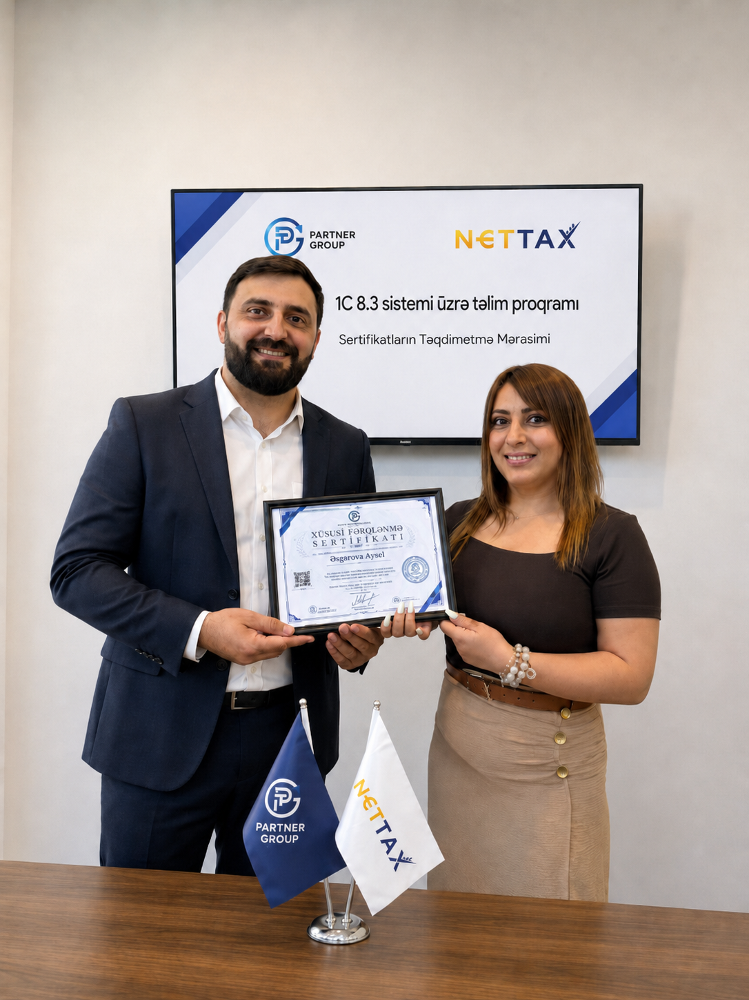 1C 8.3 təlim iştirakçılarının sertifikatla təltif olunması